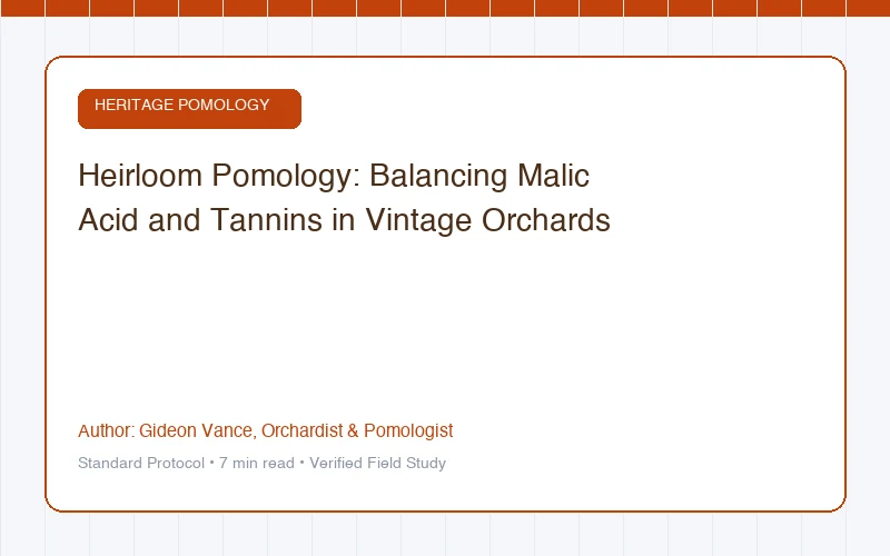 Heirloom Pomology: Balancing Malic Acid and Tannins in Vintage Orchards